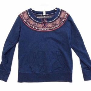 Lucky Brand Navy Embroidered Sweatshirt